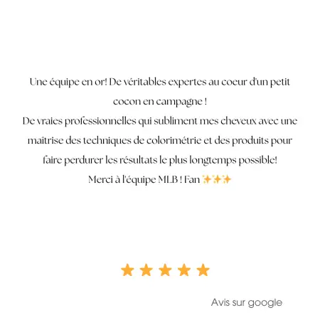 avis mlb coloriste, balayage , chartres , coiffeur , wavy